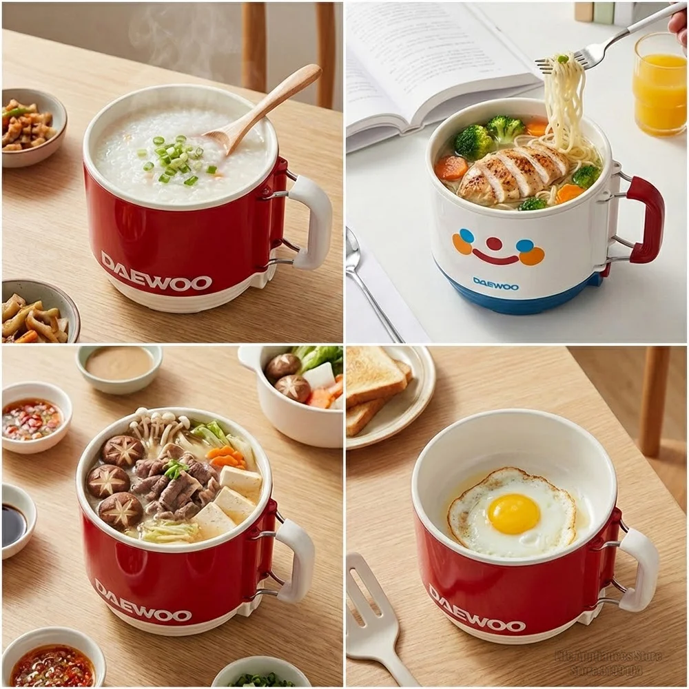 대우 멀티쿠커 1.6L 다기능 프라이팬 요리기구 국수 전기 냄비 접이식 손잡이 여행용 가정용 기숙사용 S26