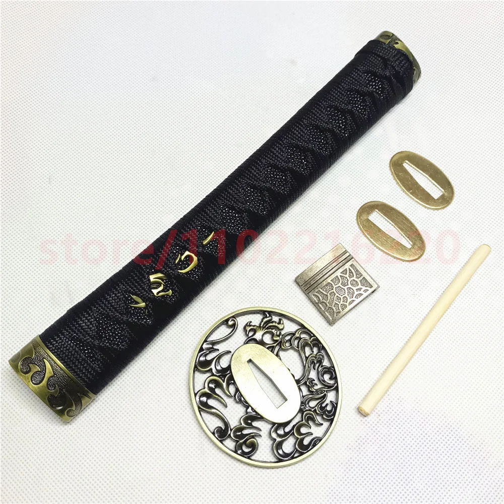 

26cm Tsuka Handle Hilt Alloy Tsuba Handguard Guard Habaki Seppa For Japanese Real Japan Samurai Katana Sword Fittings Parts Nice