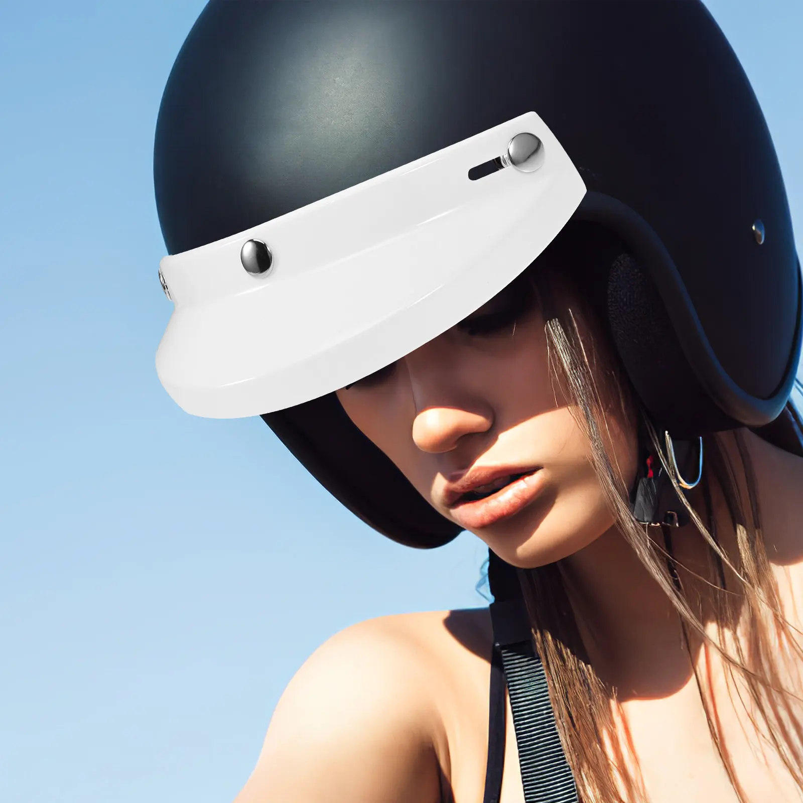 

Motorcycle Visor Classic Vintage Pc Material Outdoor Sun Rain Protective Visor Fits Motocross Half Convertible Helmets