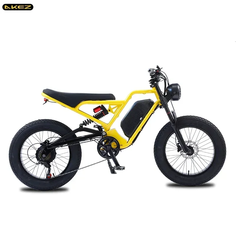 AKEZ Electric Bicycle 18AH 1500W 48V Adult Mountain Ebike 20 Inch Mountain Moped Men's Road Hydraulic Oil Brake Electric Bike