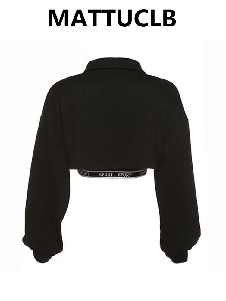 秋冬レディースアメリカンレトロプルオーバーダークアカデミアパーカー長袖クロップスウェットシャツ2000年代Y2kツーピースセットKpop