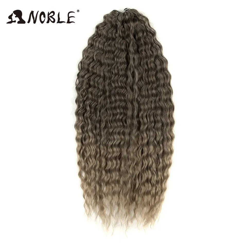 Noble Hair Synthetic Twist Crochet Curly Hair 24 Inch Water Wave Braid Hair Ombre Blonde Brown Deep Wave Braiding Hair Extension image 3
