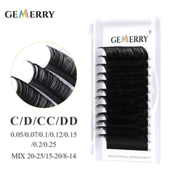 GEMERRY 25mm Individual Extension Eyelashes Natural Soft Volume Lashes Faux Mink Classic Lashes Korea Silk Mink Lash Supplies