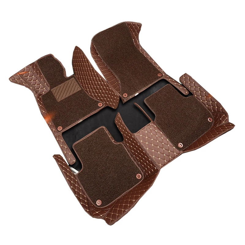 

Factory Direct Sales Full Encircle Car Foot Mat Double Detachable Butterfly Special Car Silk Ring Leather Foot Mat