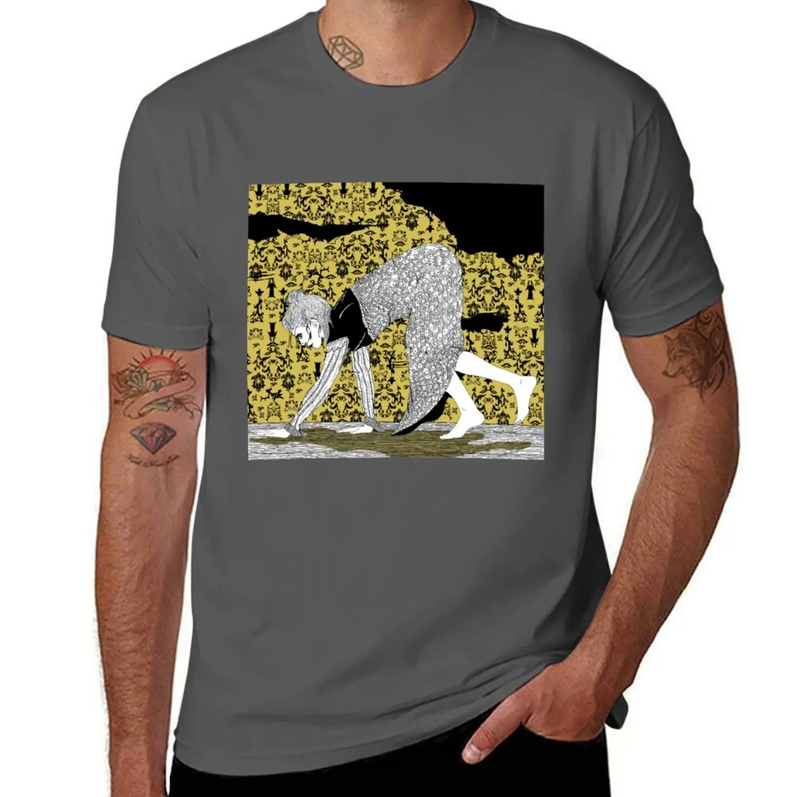 

The Yellow Wallpaper Creeping T-Shirt Basic Solid Tee for Daily Use