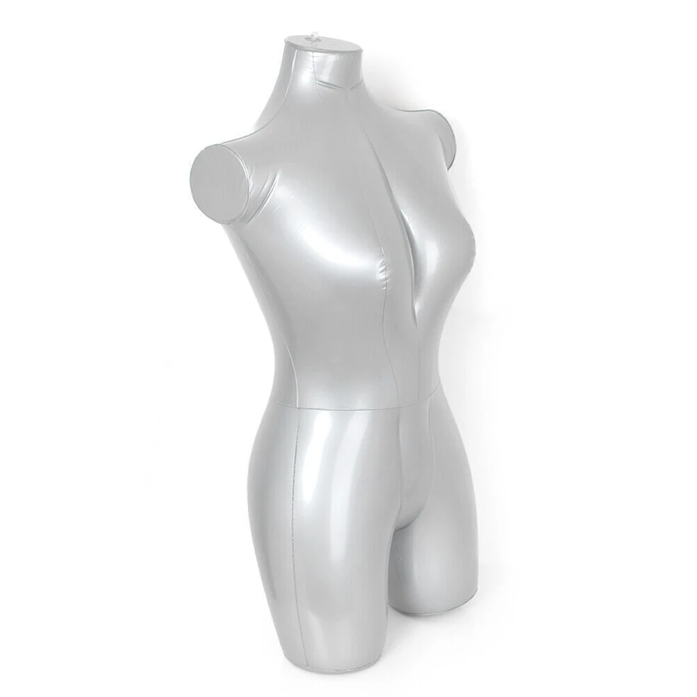 Mannequin Gonflable Homme - Modèle Complet 168 Cm - PVC Argenté - Pour Présentation Vêtements - Portable