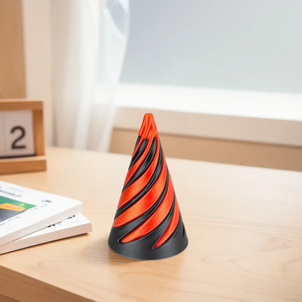 3D Printed Spiral Cone Toy Fidget Toy  Impossible Pyramid Passthrough Sculpture Pass Through Pyramid Fidget Toy