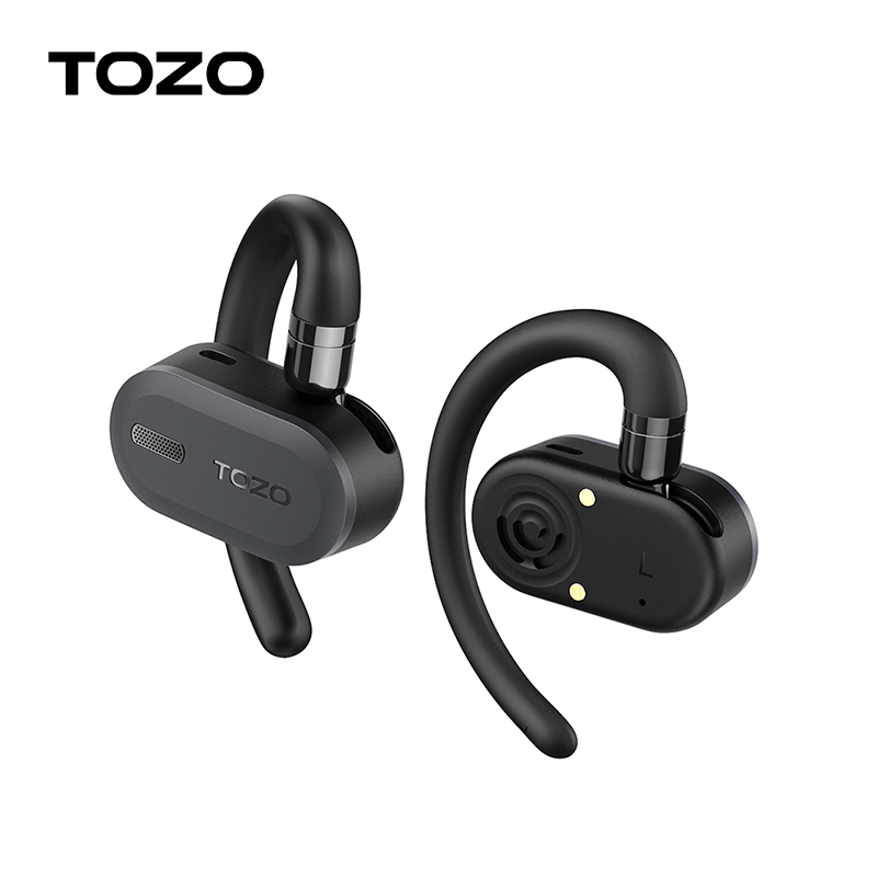 TOZO OpenBuds Open Ear Hooks Deep Bass Wireless Headphones Bluetooth 5.3 Earphones Earbuds Crystal-Clear Calls for Driving Sport