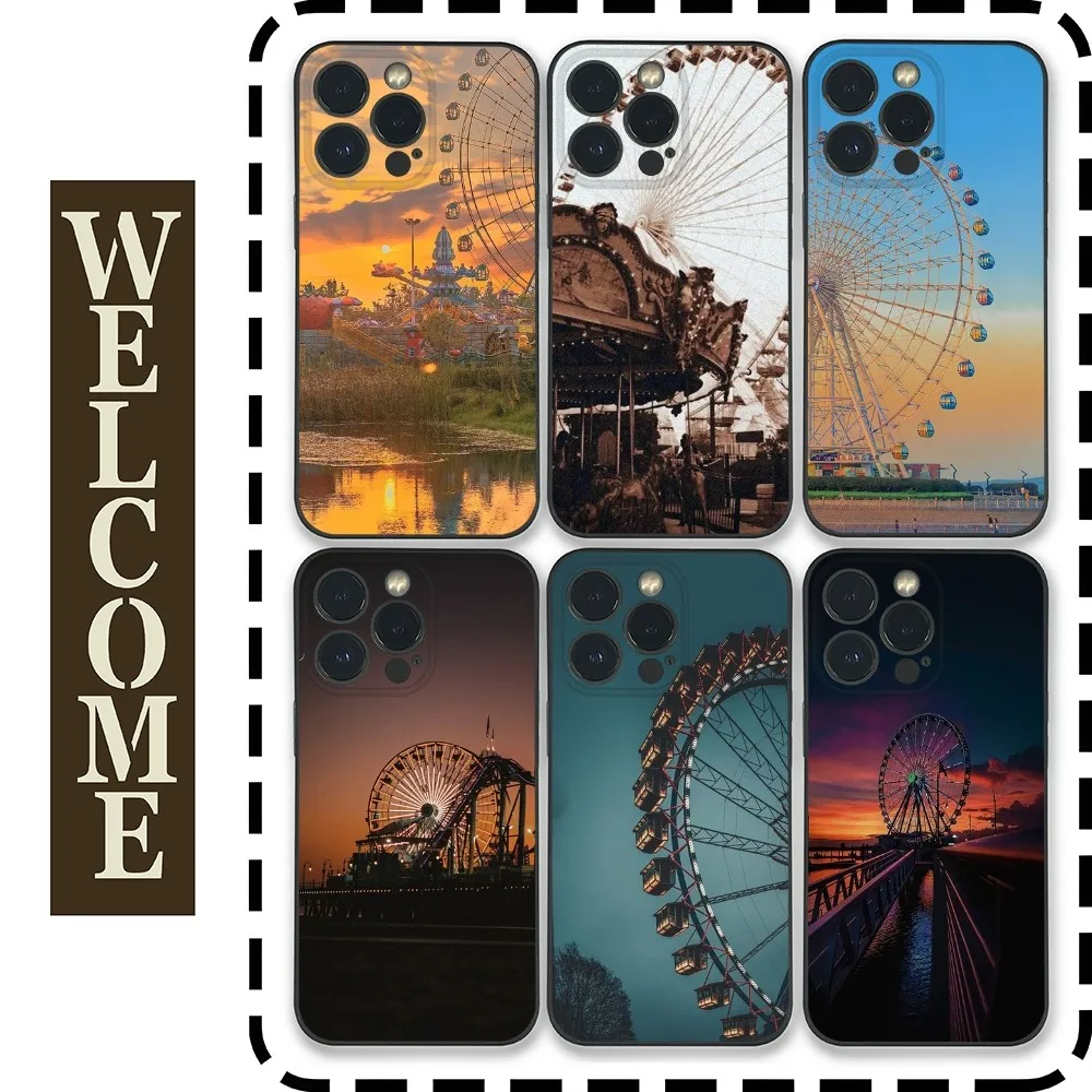 Ferris wheel INS Phone Case for Samsung Galaxy S24 Ultra S22 S23 Ultra S21 S20 5G Protective Silicone TPU Funda