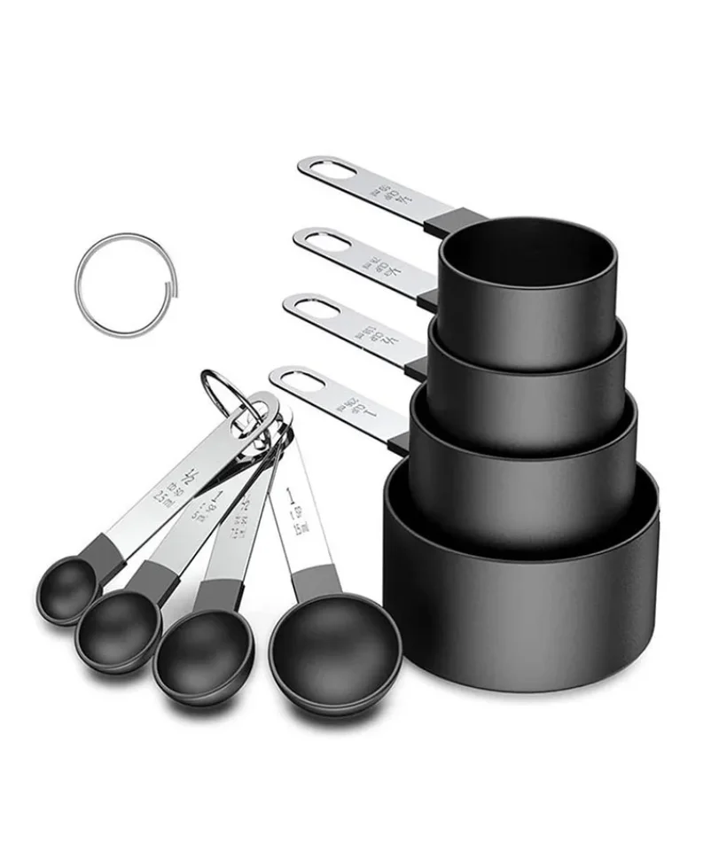 

8PCS plastic measuring cup Spoon Set Stainless Steel handle Kitchen Baking Tools Accessories Weighing gadgets