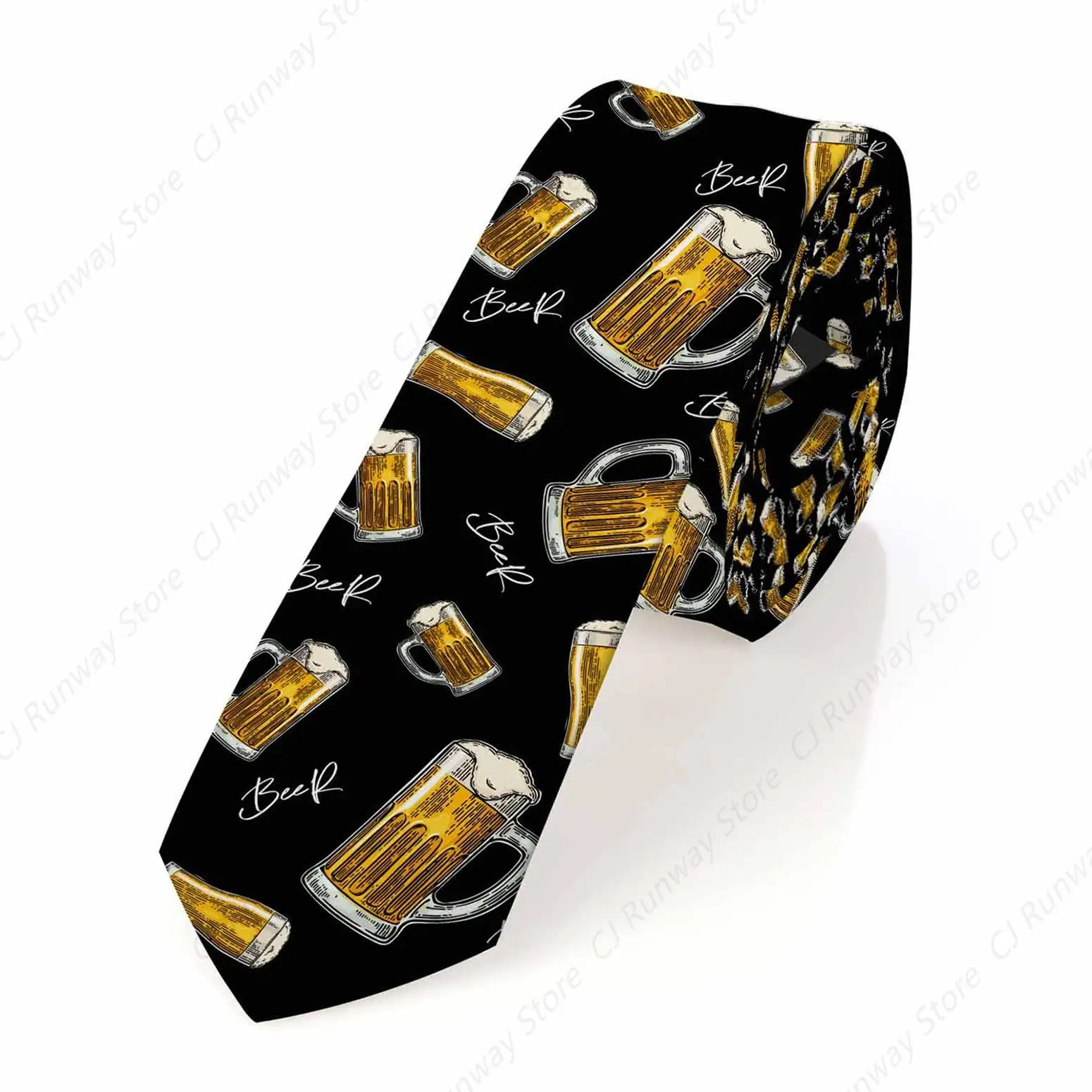 Beer Mens Tie Glass Metallic Can Bottle Bar Men's Tie for Mens Teens Business Work Casual Wedding Party