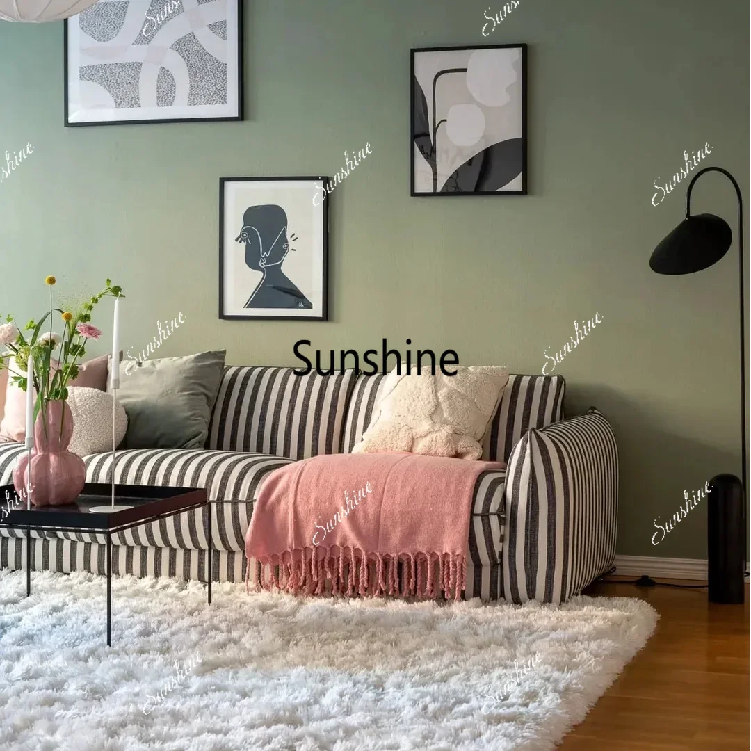 Fabric sofa: A light luxury vertical row sofa for small living room apartmentsTJ