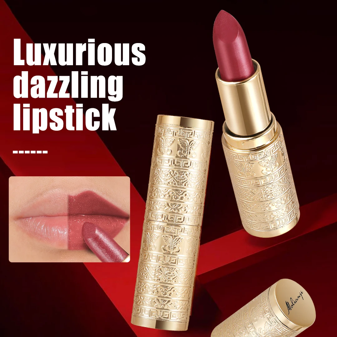 輝くリップスティック、長時間持続するフォーミュラ、鮮やかな色、塗りやすい、初心者にも適し、素晴らしいリップメイクを実現