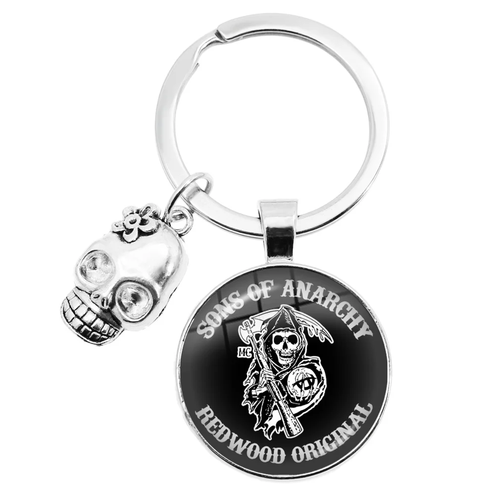 Freedom Symbol Sons of Anarchy Key Chain Rock Punk Keyring Vest Cosplay Purse Bag Skeleton Accessories Keychains