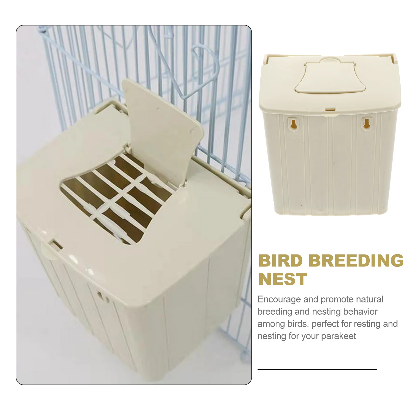 Parrot Breeding Nest Bird Cage Mounted Plastic Cockatiel Breeding Nesting Box