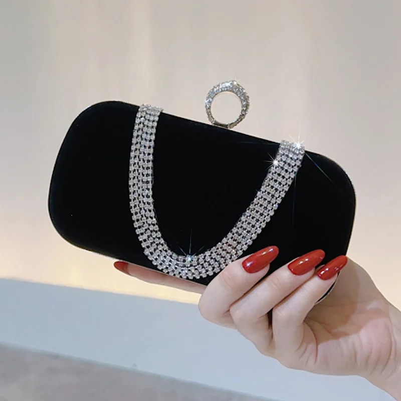 

Elegant Rhinestone Evening Bag for Women, Classic Banquet Clutch Purse,Stylish Formal Dinner Handbag for Carnival Music Festival