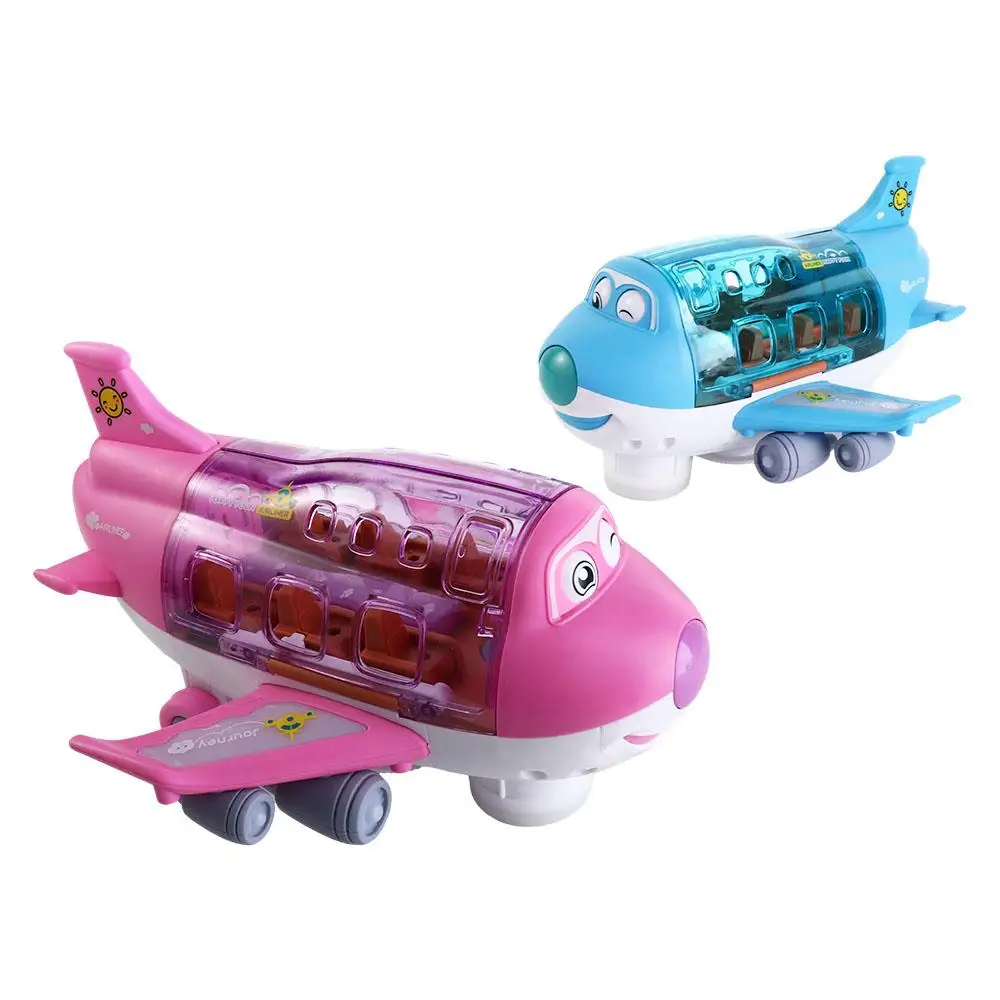 

Assembled Plane Model Electric LED Lights Music Airplane Blue/Pink Plastic LED Plane Model LED Lights Music Aircraft
