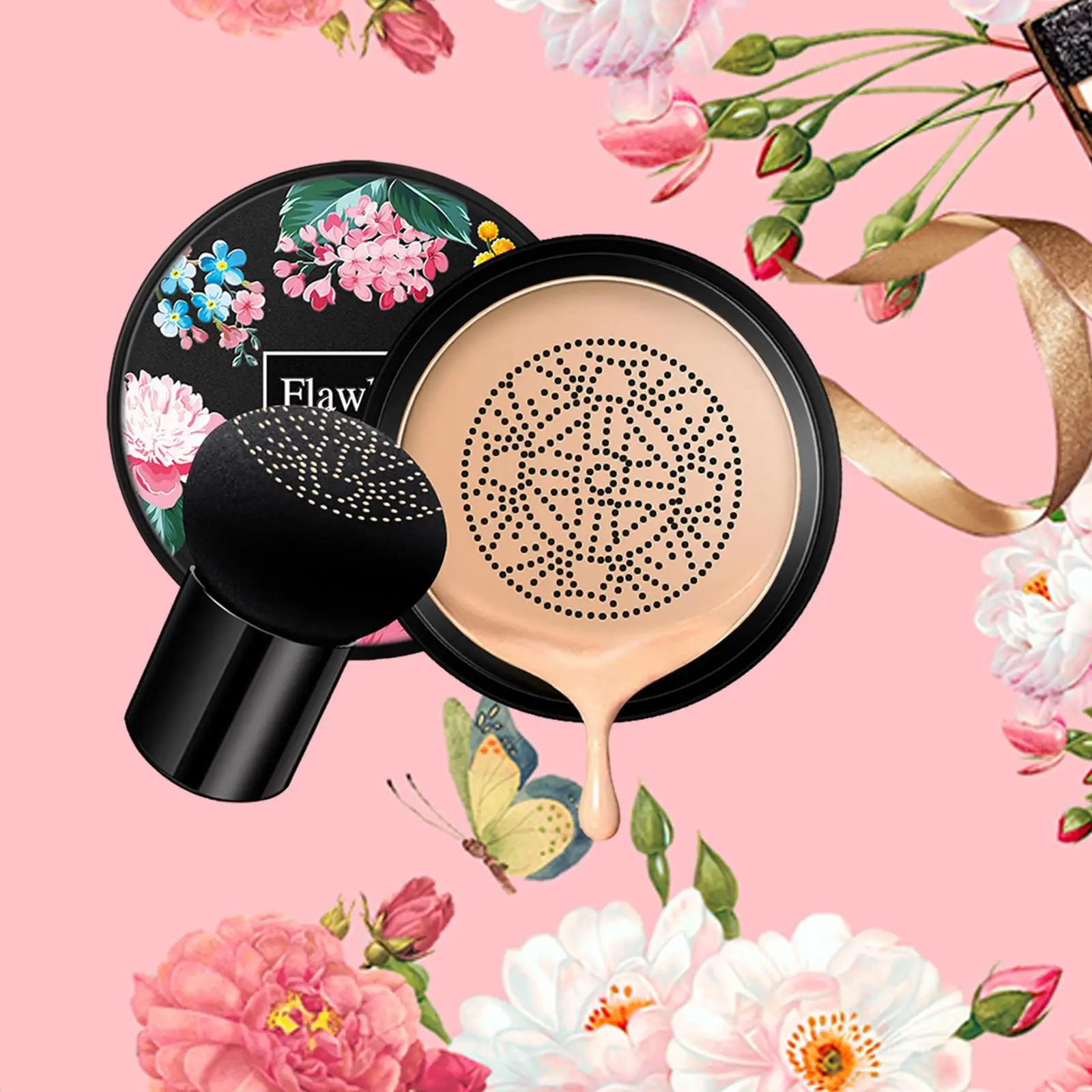 Natural Base Primer Air Cushion CC Cream Waterproof Mushroom Head Makeup Cover for Premium Cosmetics for Face