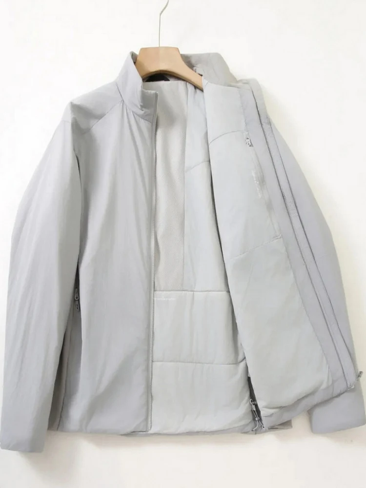 

Теплая хлопковая куртка мужская свободного кроя, повседневная, ветрозащитная, с воротником-стойкой, для активного отдыха, альпинизма и туризма, модная городская модель из нейлоновой ткани