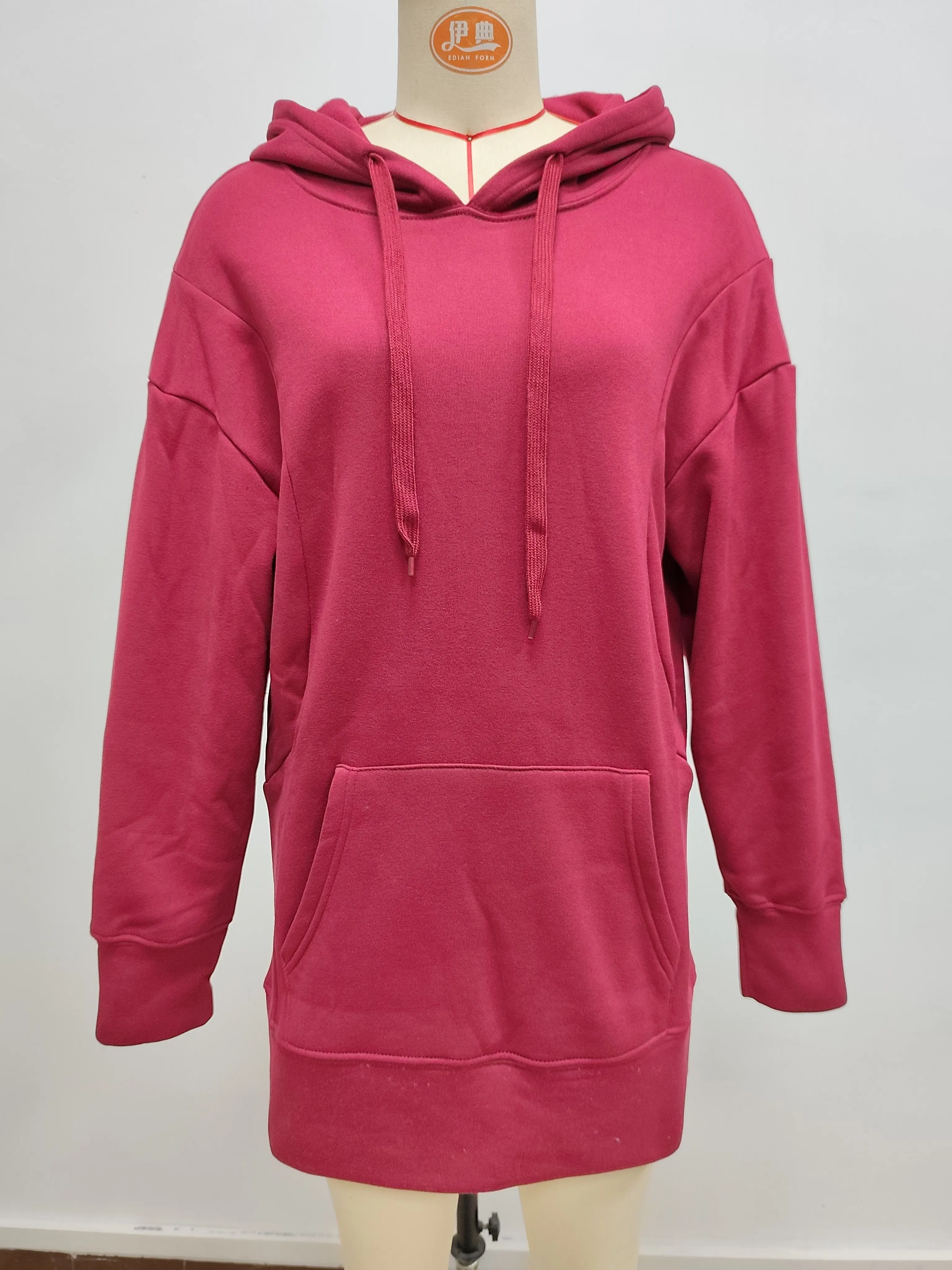 Oversized Hoodie Dress Women Loose Long Sleeve Pocket Drawstring Sweatshirt Dress Casual Streetwear Daily Wear Warm Pullover