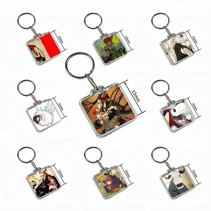 Anime The Ancient Magus Bride Acrylic Keychain Handmade Hanging for Clothes Backpack Decoration Accessories Gifts with Friends