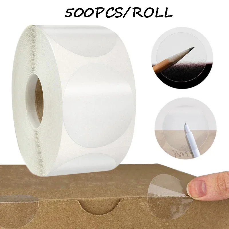 500 Stück transparente Etiketten, 2,5 cm, runde Aufkleber, Geschäftspaket, Siegeletiketten, Aufkleber, Umschläge, Karten, Hochzeitseinladungen, Versorgung