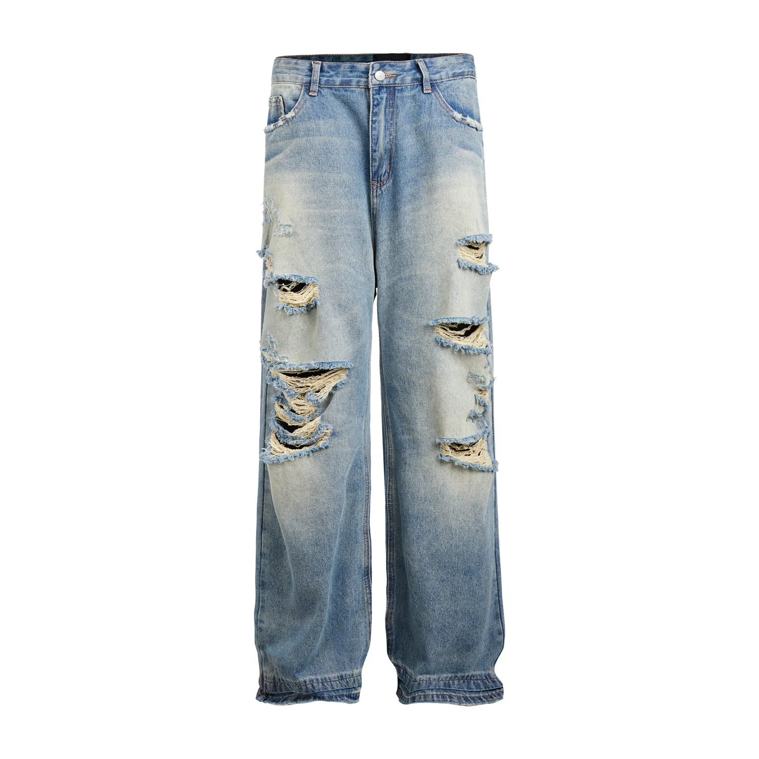 MADE EXTREME Vintage Scratched Jeans Distressed Ripped Jeans