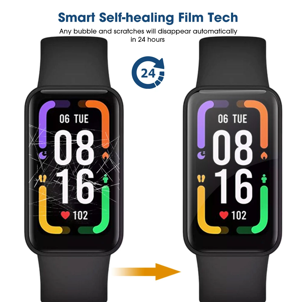 For Xiaomi Mi Redmi Band 2 Smartwatch Full Coverage Anti Scratch Clear Screen Protector Soft Hydrogel Film Not Glass