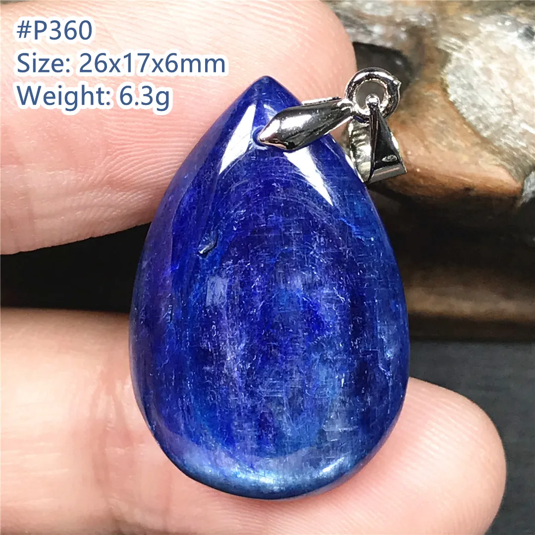 

Natural Blue Kyanite Crystal Pendant For Women Lady Man Healing Love Luck Gift Cat Eye Stone Beads Silver Gemstone Jewelry AAAAA