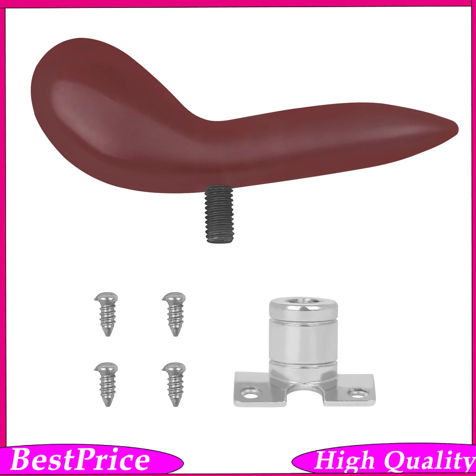 BS‑06 Bassoon Hand Rest Ergonomic Hand Grip with Metal Bracket Fixing Screws Replacement Fitting for Woodwind Instrument Players