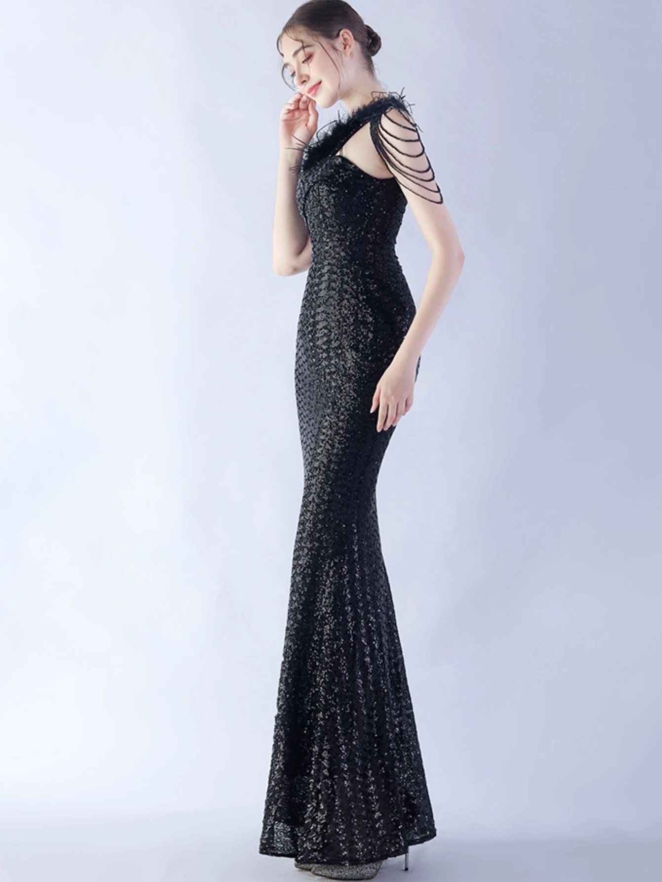 Sexy elegant wedding party long dresses 2025 woman summer rhinestone prom evening dresses women luxury maxi sequin dress vestido