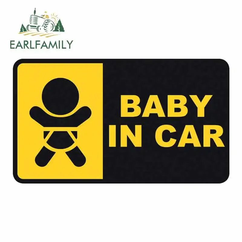 EARLFAMILY 13 cm x 7,5 cm Aufkleber für Babys im Auto, feiner Aufkleber, reflektierende Aufkleber für Stoßstange, Kofferraum, LKW, Grafiken, Vinyl, JDM-Zubehör
