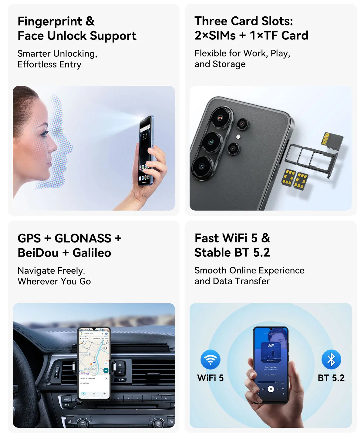 Blackview WAVE 10 Smartphone 6.88 HD+ 120Hz IPS Display Octa-Core 8GB 256GB 32Mp Camera 5000mAh 3 Card Slot Android 16 Cellphone