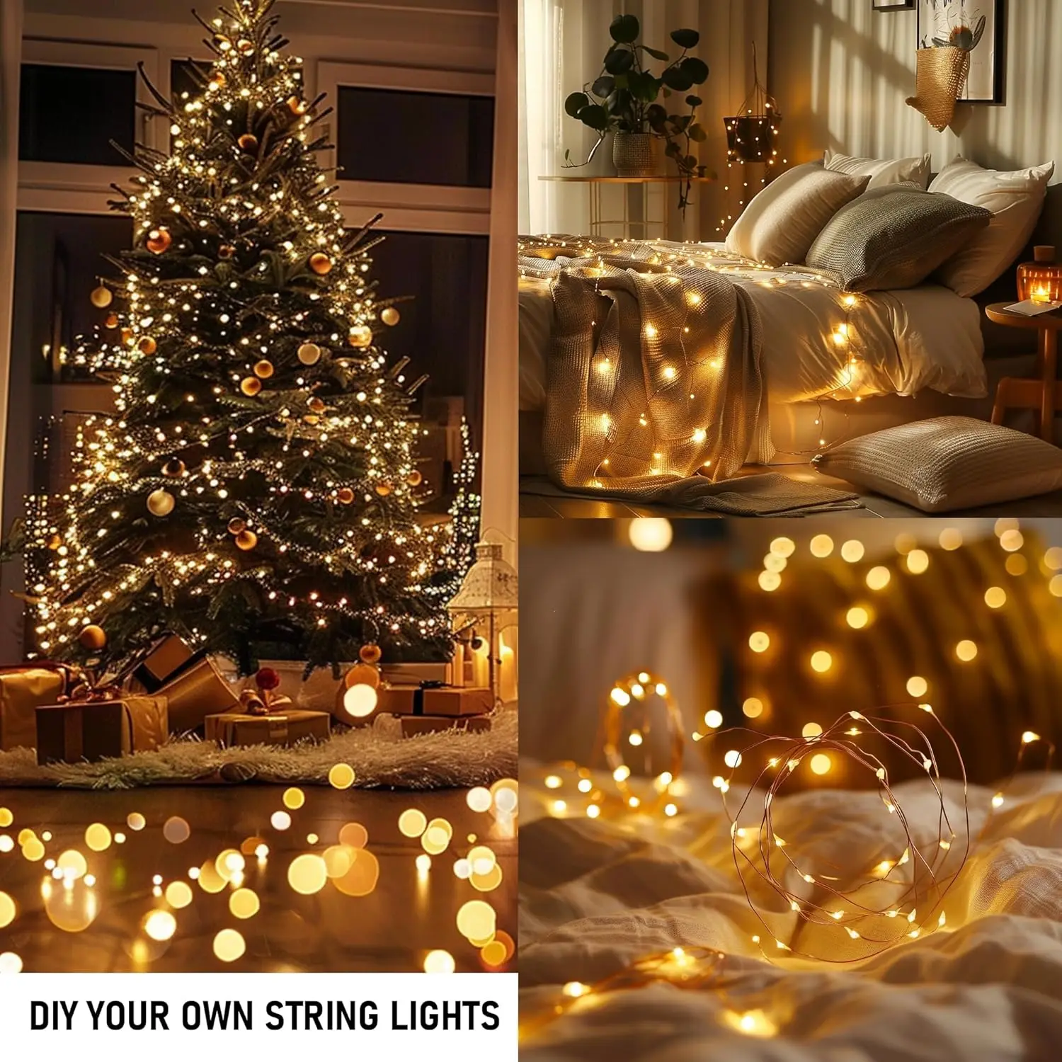 100 متر-200 متر سلسلة أضواء عيد الميلاد جارلاند الجنية أضواء LED للخارجية السنة الجديدة حفل زفاف شرفة شجرة عيد الميلاد الديكور #6