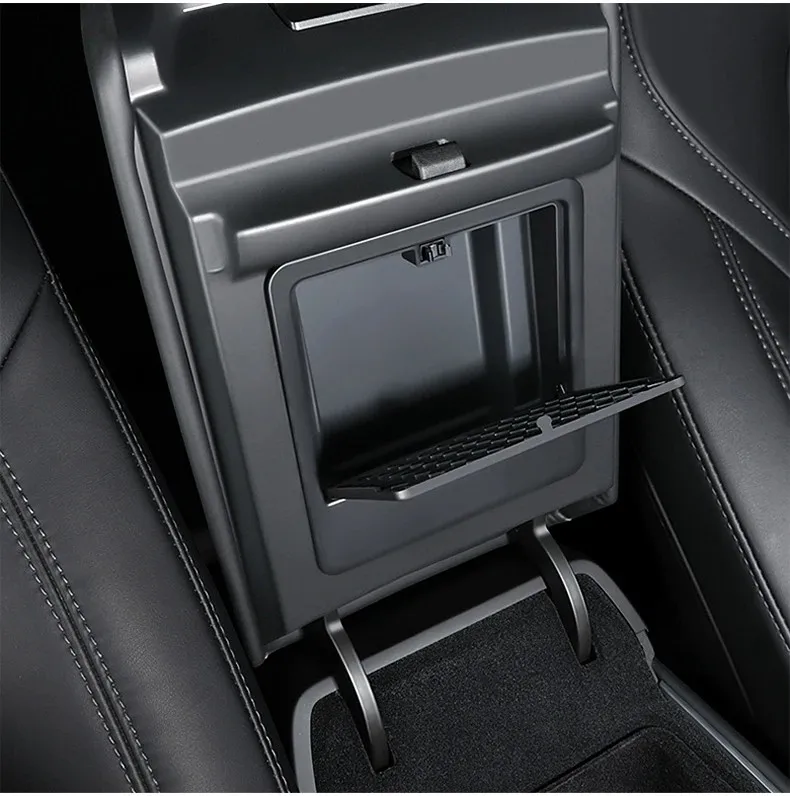 Für Tesla Modell 3 Y 2017 2018 2019 2020 2021 2022 2023 Armlehne Versteckte Taste Lagerung Box Kleinigkeiten Organizer Fach auto Zubehör – Detail 11