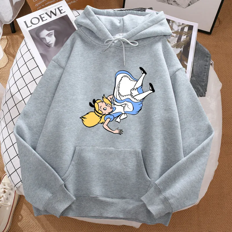 Alice In Wonderland Hoodies Women Printed Cute Cartoon Sweatshirts Funny Hoody Fashion Streetwear Tops Hoodie Winter Clothes