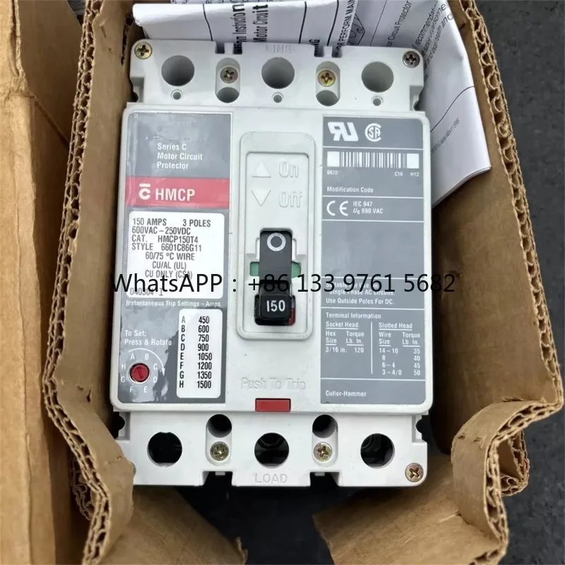 

2025 Hot SaleBrand New HMCP150T4C 150 Amp 600 VAC 3 Pole Motor Circuit Protector New al Equipment