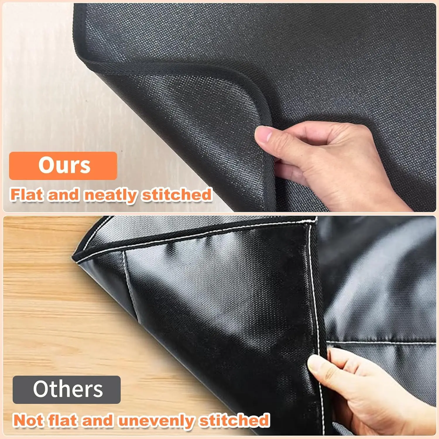 Double Layer Fiberglass Fireproof Flame-Retardant High-Temperature Resistant Fireplace Mat for Wooden Floor Protection