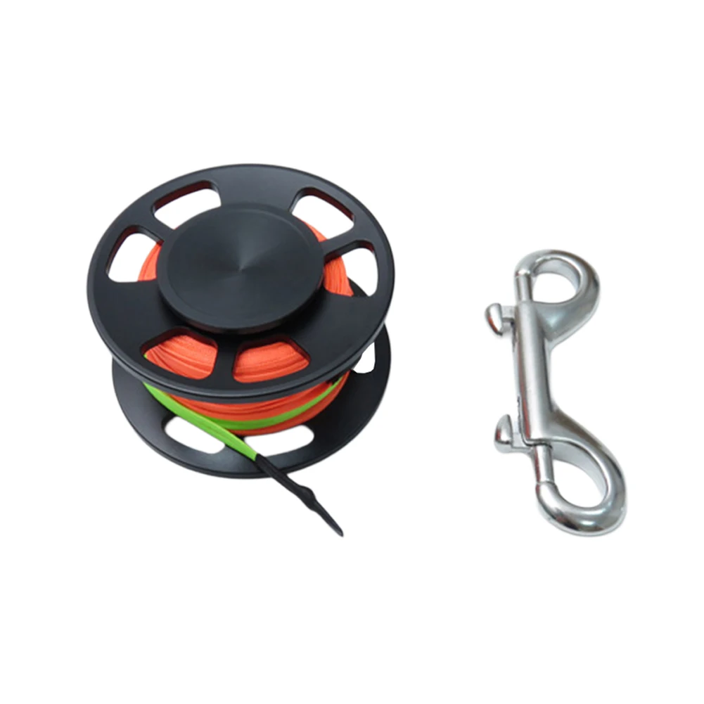 

90mm Snap For Dive Gear Underwater Diving Accessories 3000mm Aluminium Alloy Reel 74x39mm Reel Size Scuba Diving