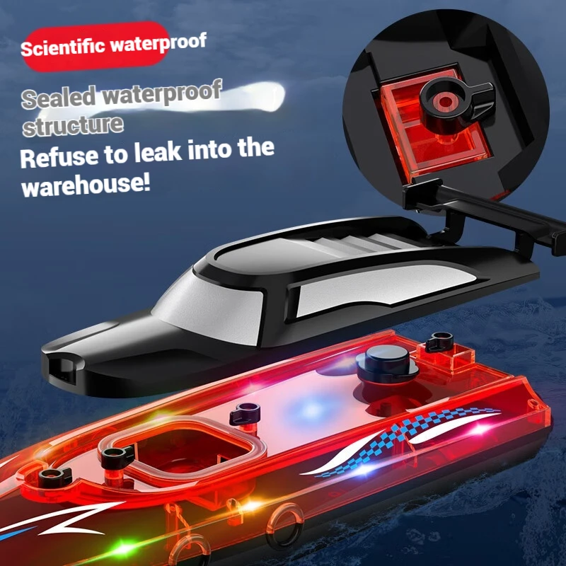 Double Paddle High-speed Remote-controlled Boat Fast Boat Racing Waterproof Double Motor Lighting Toy Racing Boat