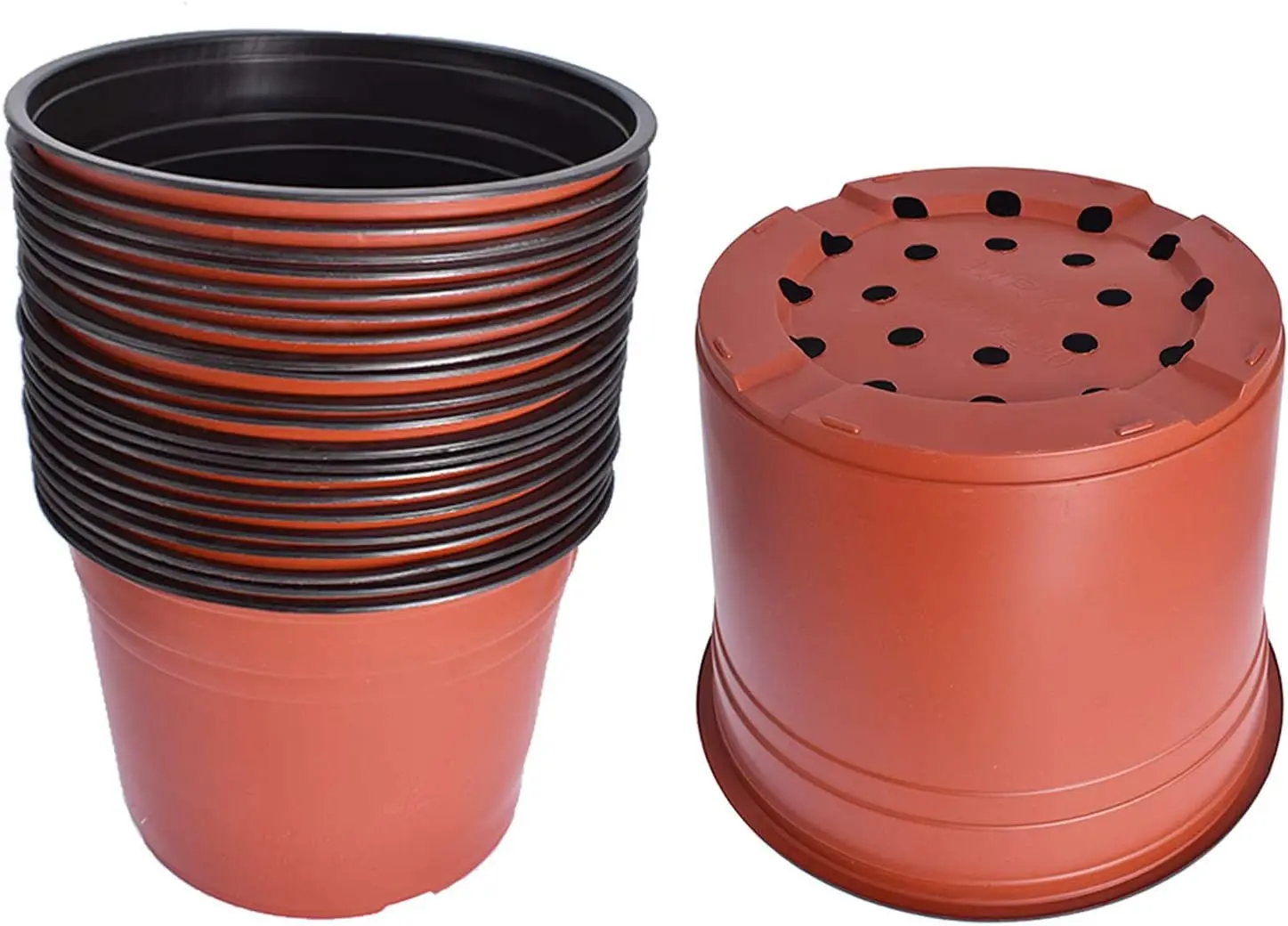 Plastic Seed Starting Pots - 50 Pack, 11.61 Inches Top Diameter, for Seedlings, Flowers, Plants, Nursery Container
