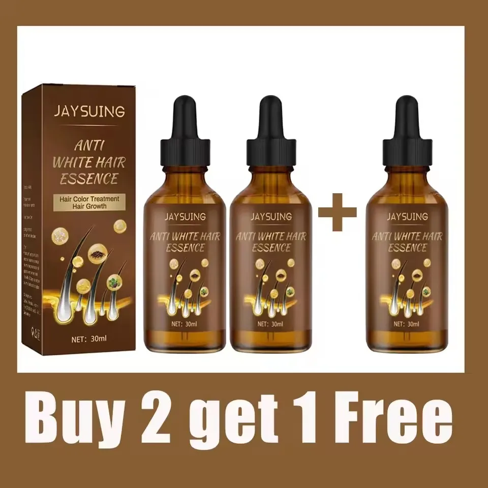 

Gray White Hair Treatment Serum White To Black Natural Color Repair Liquid Gray Hair Cover Dye Anti-hair Loss Nourish Hair Care