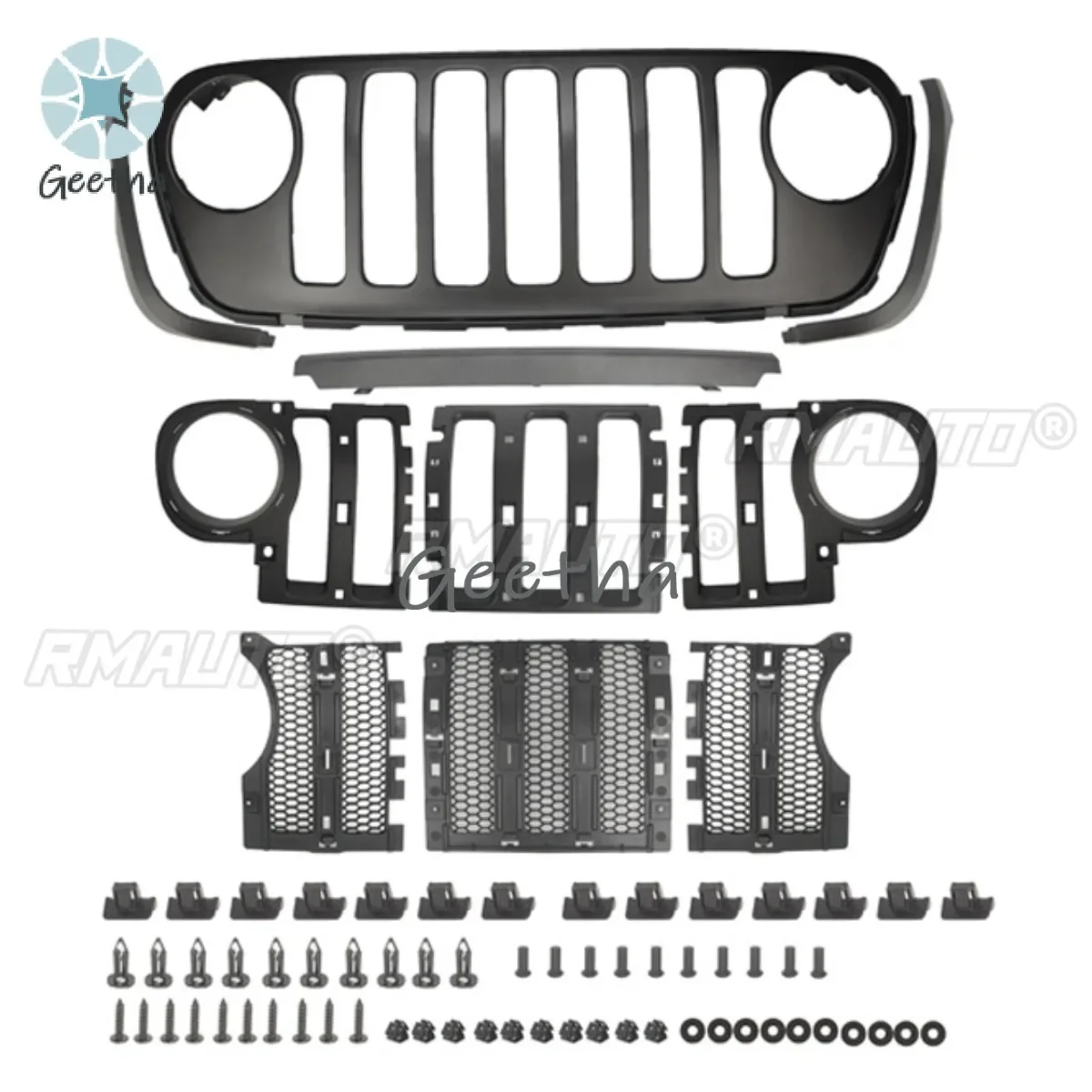 

Car Front Bumper Grill Racing Grills Car Grille for JL Wrangler JT Gladiator 2018-2013 Body Kit Car Accessories