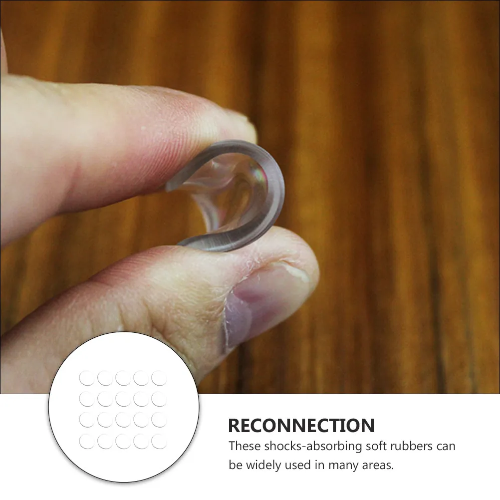 20Pcs Rubber Pads Transparent Buffer Cushions Furniture Hardwares Shock Absorbing Protective Pads for Glass Tables Cabinet