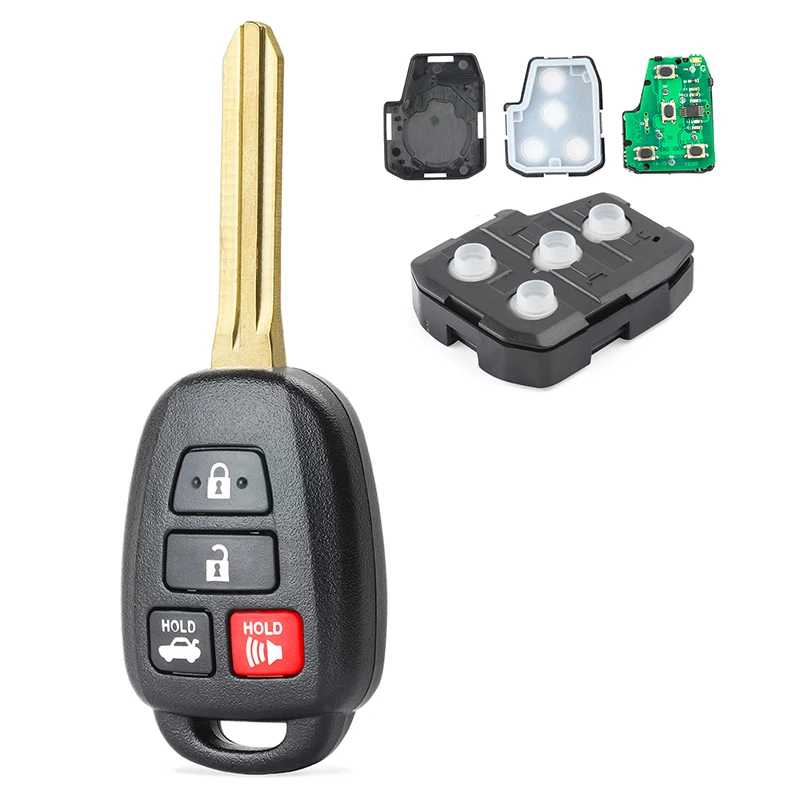 KEYECU 314MHz H / G Chip FCC: HYQ12BDM Upgraded Flip Folding 3+1 4 Button Remote Key Fob TOY43 for Toyota RAV4 Camry Corolla