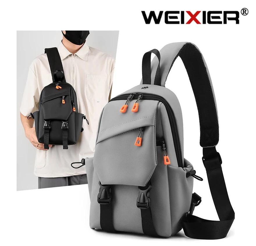 

WEIXIER New Smart Casual Men Shoulder Bag Nylon Material Multifunctional Large Capacity Crossbody Bags Simple Functional Package