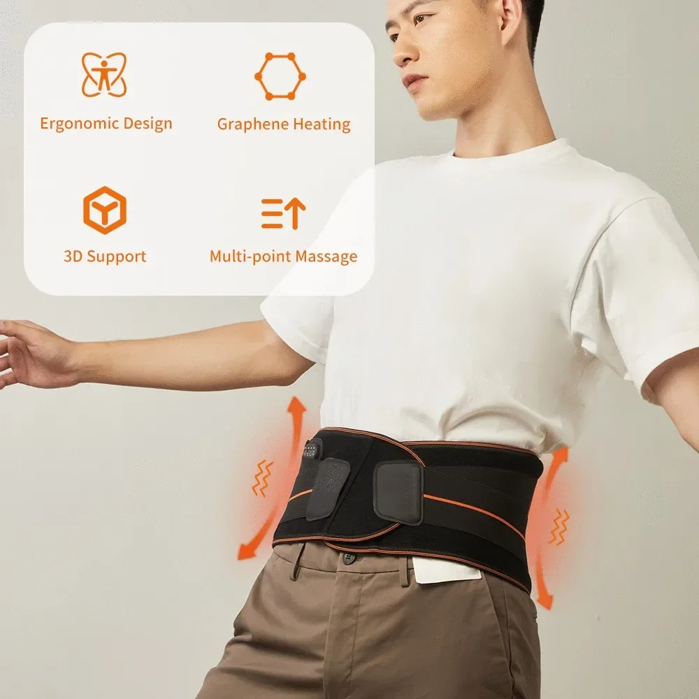 Heated massage with abdominal slimming belt far infrared electric waist heated massager