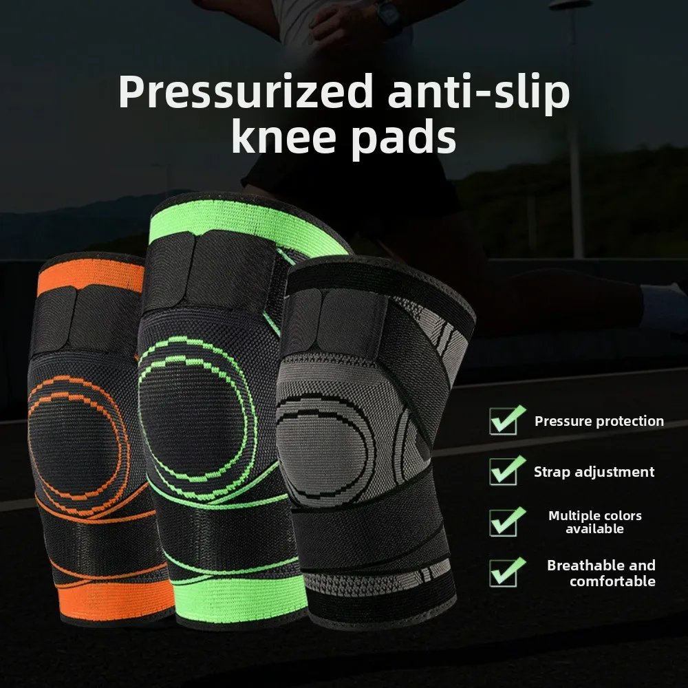 حزام منصات الركبة الرياضية في الهواء الطلق الرجال النساء تشغيل الدراجات منصات الركبة اللياقة البدنية المضادة للانزلاق الضغط تنفس الأشرطة النايلون منصات الركبة