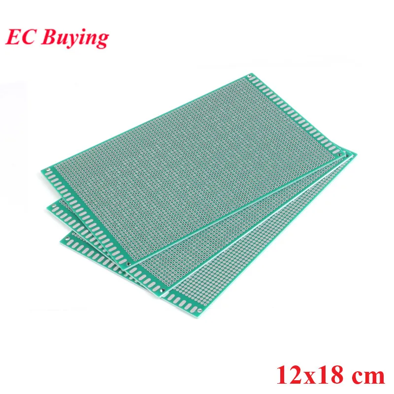 12x18cm Double Side Prototype Universal Printed Circuit PCB Board 2.54mm Pitch Protoboard Hole Breadboard Plate 120x180 mm