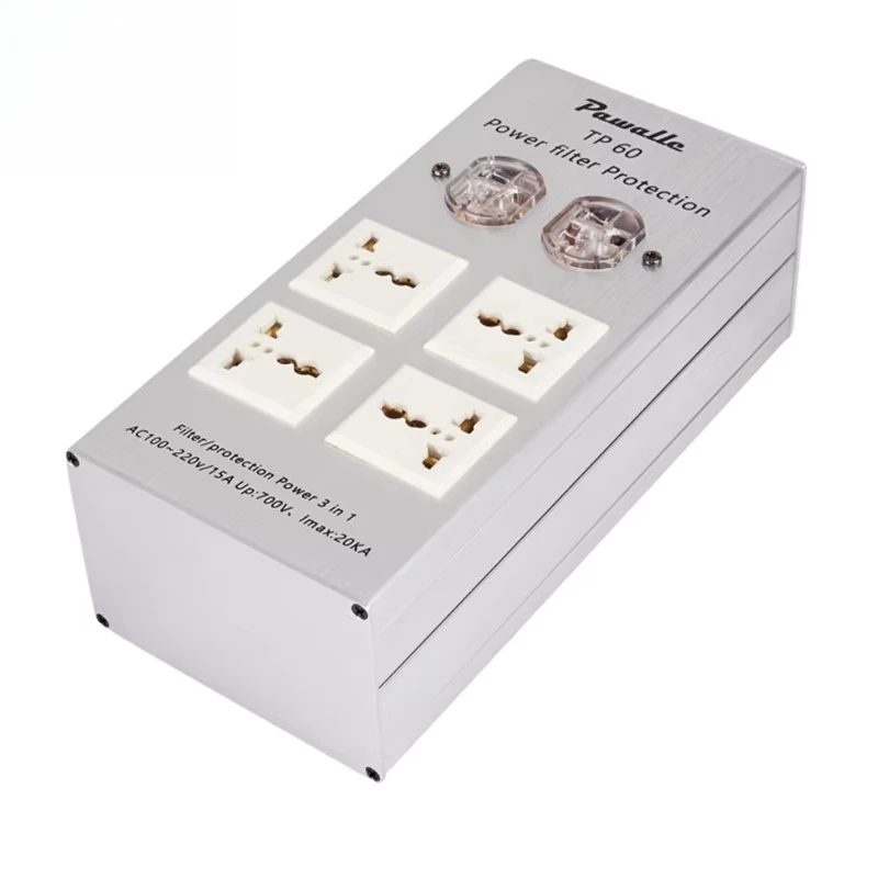 TP60 Power Filter Protection 3 in 1 HIFI US AC Distributor  Audio 100V ~ 220V 15A 15amp Universal Socket Electrical Outlet